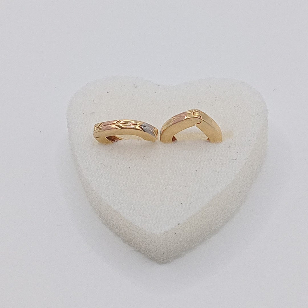 ARRACADAS PAR ORO COMBINADO 14 K 1,20 GRMS (SEMINUEVO)