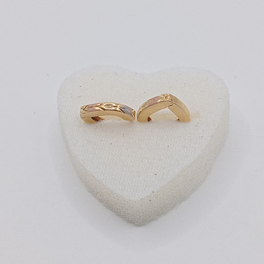 ARRACADAS PAR ORO COMBINADO 14 K 1,20 GRMS (SEMINUEVO)