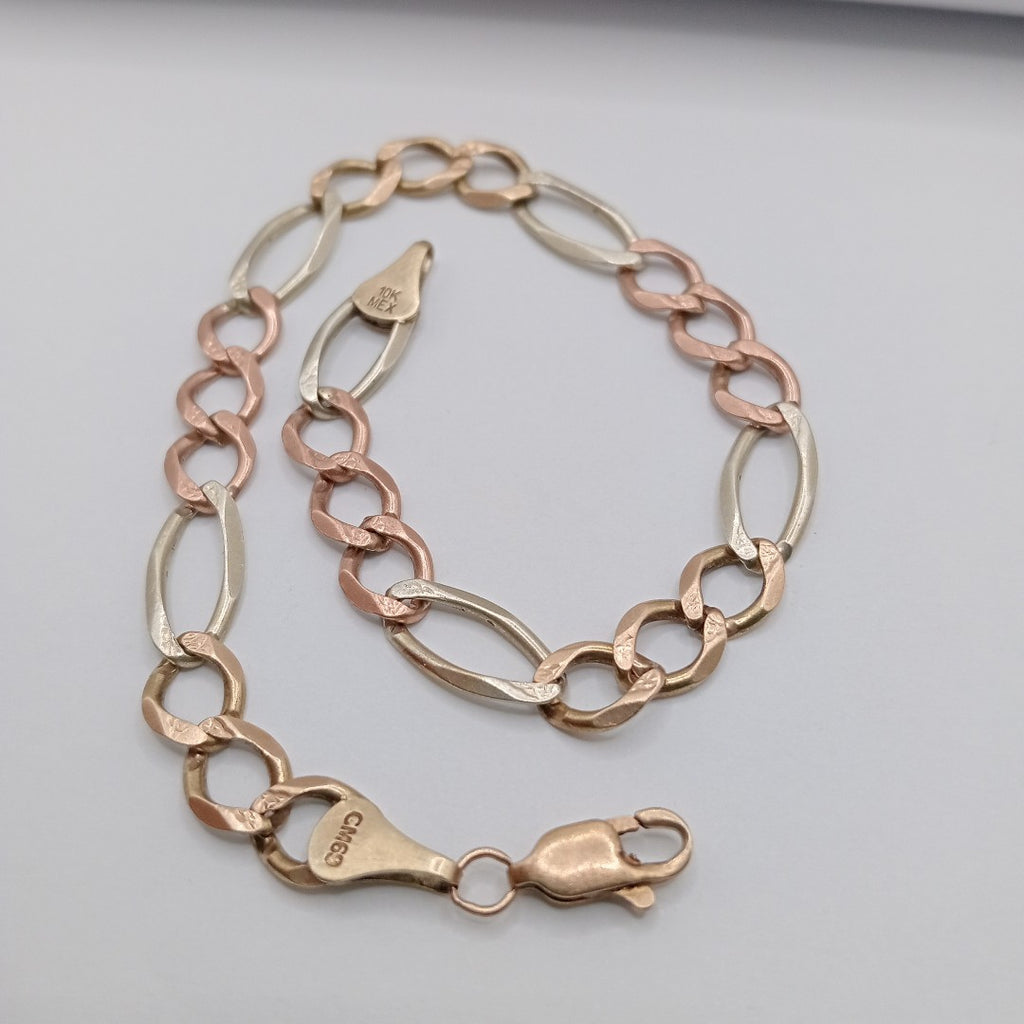PULSERA ORO COMBINADO 10 K 9.4 GRMS (SEMINUEVO)