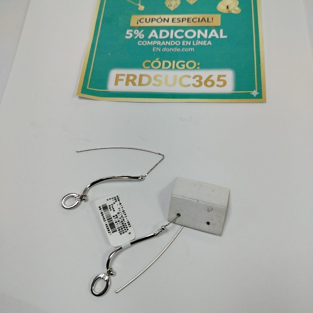 ARETES PAR ORO BLANCO 14 K 4,00 GRMS (SEMINUEVO)