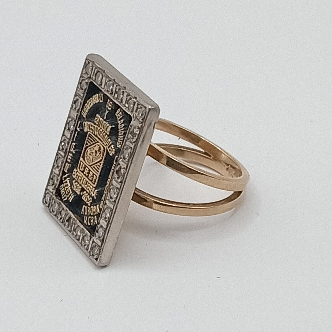 ANILLO DE GRADUACIÓN ORO 14 K 13.9 GRMS (SEMINUEVO)
