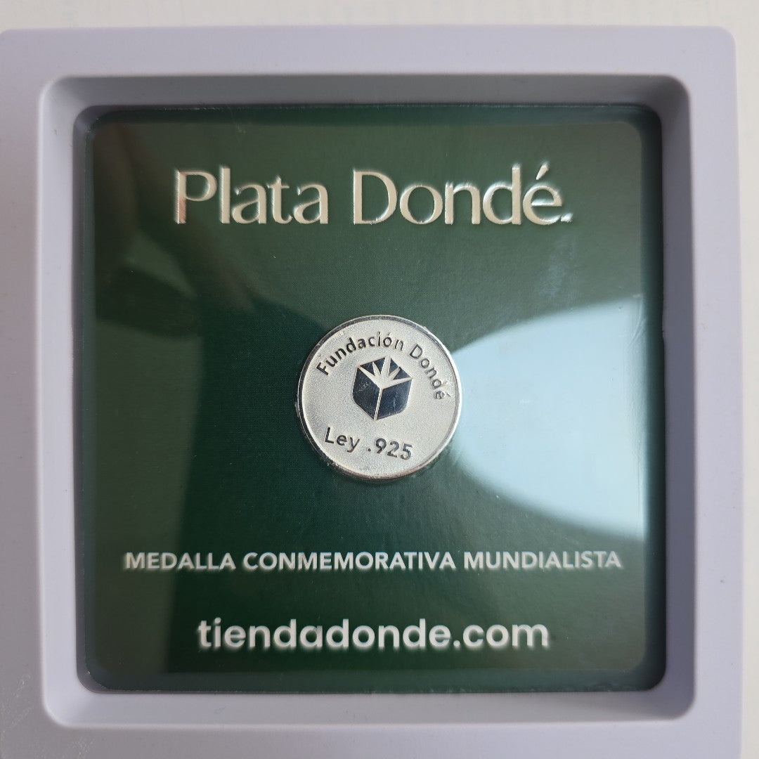 MEDALLA CONMEMORATIVA FRD FÚTBOL MOTIVO ÁGUILA PLATA .925 8.9 GR (NUEVO)
