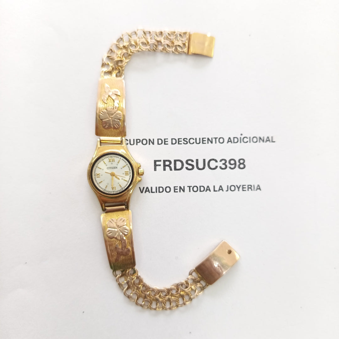 RELOJ CAJA ACERO PULSO ORO ORO 10 K 17.6 GRMS (SEMINUEVO)