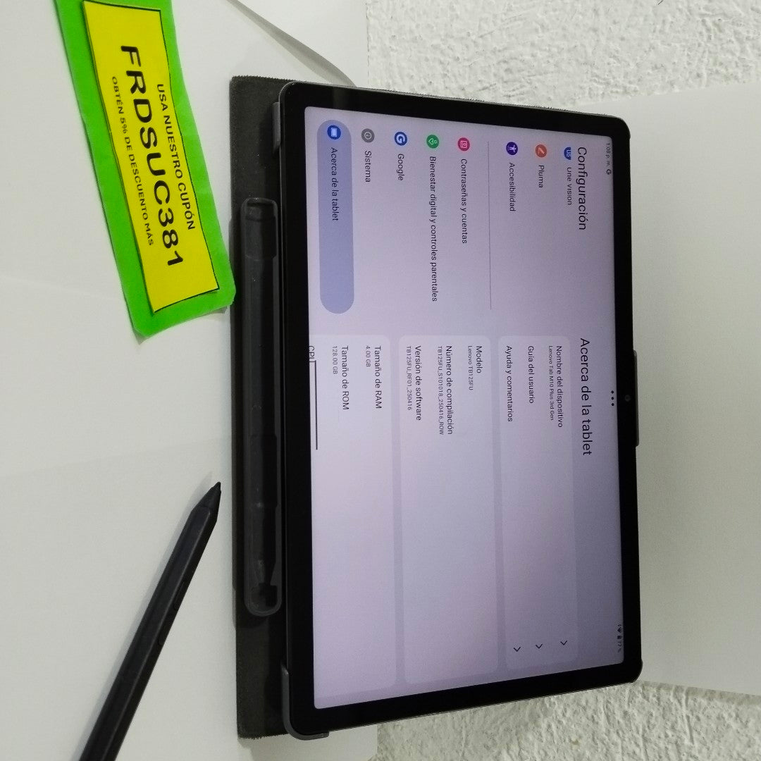 TABLETA LENOVO TAB M10 PLUS 3 TB125FU (2022) 128 GB 4 GB RAM (SEMINUEVO)