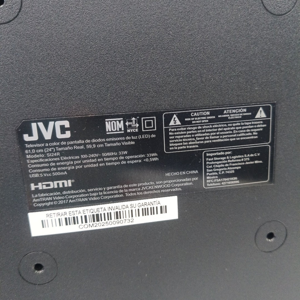 PANTALLA JVC SI24R (2025) 24" LED HD (SEMINUEVO)