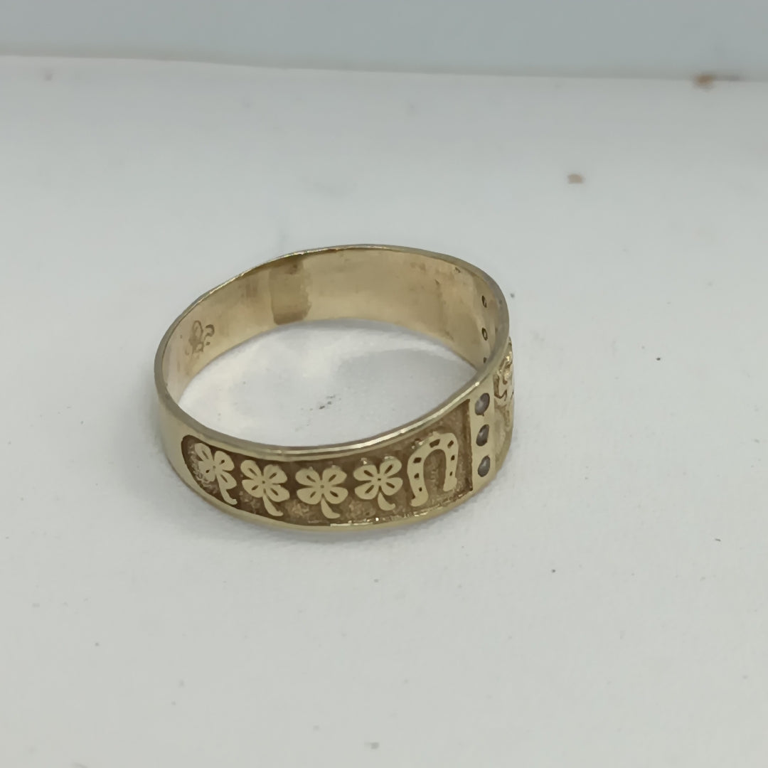 ARGOLLA DE LA SUERTE ORO 14 K 2.2 GRMS (SEMINUEVO)