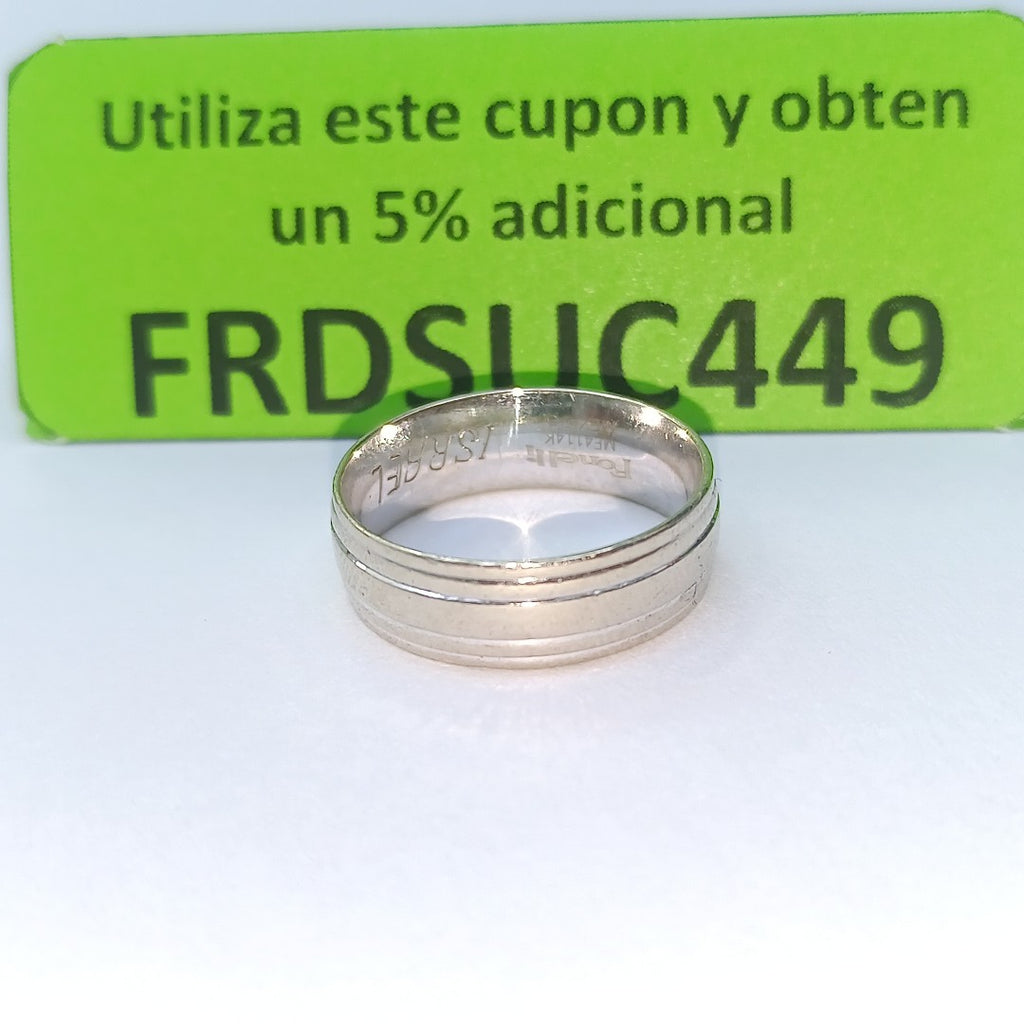 ARGOLLA ORO, ORO BLANCO 14 K 3.8 GRMS (SEMINUEVO)