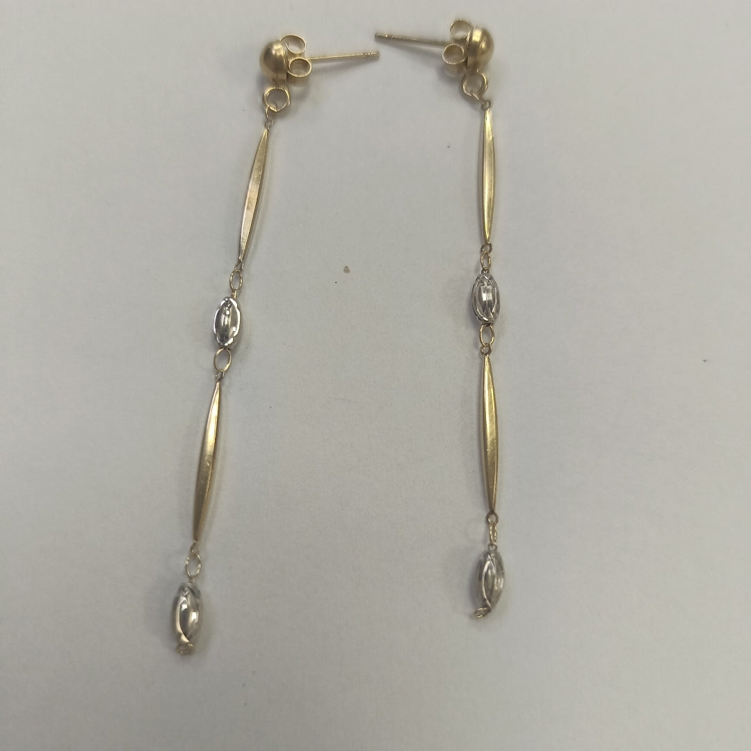 ARETES PAR ORO COMBINADO 14 K 2,20 GRMS (SEMINUEVO)