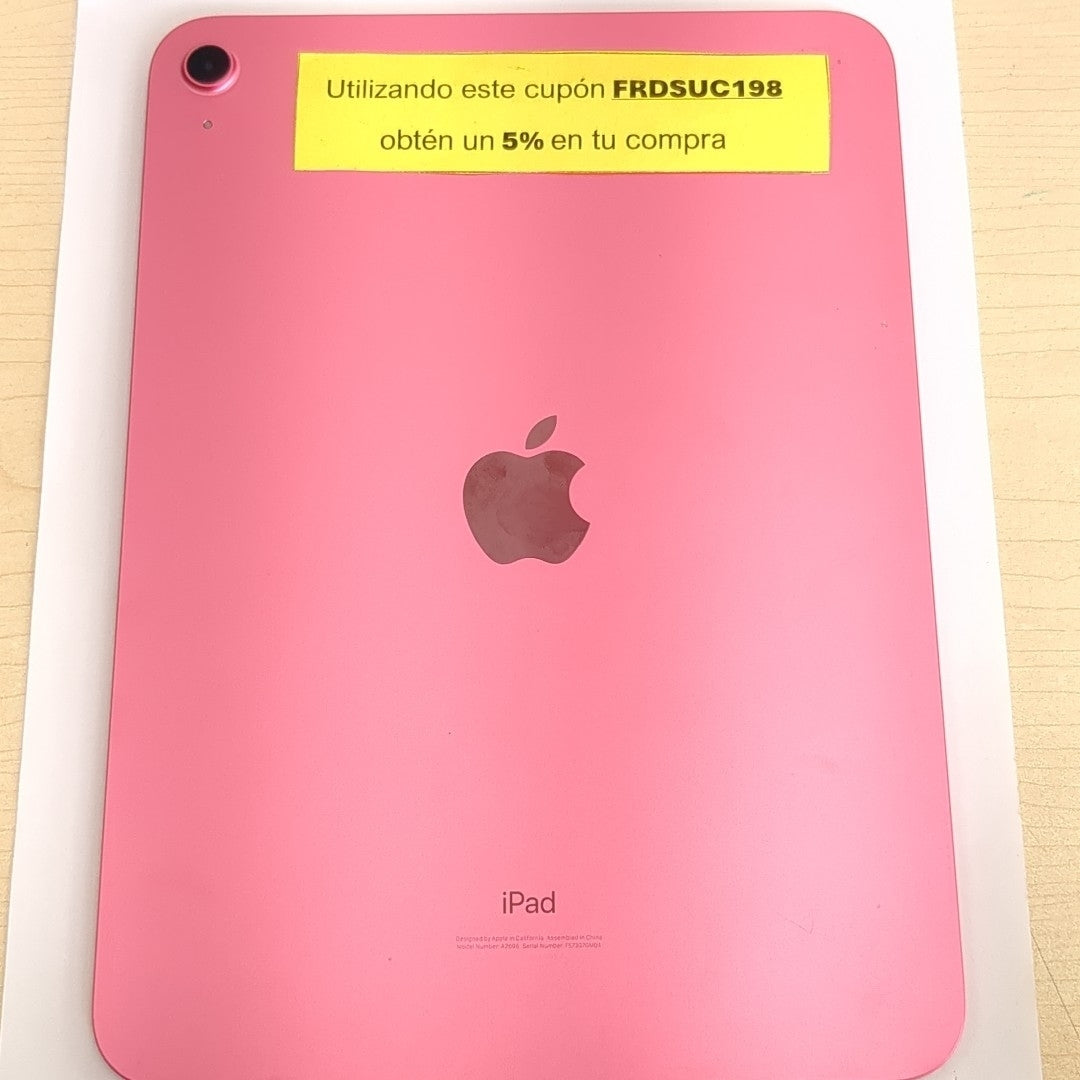 TABLETA APPLE IPAD 10 A2696 256 GB 4 GB RAM (SEMINUEVO)