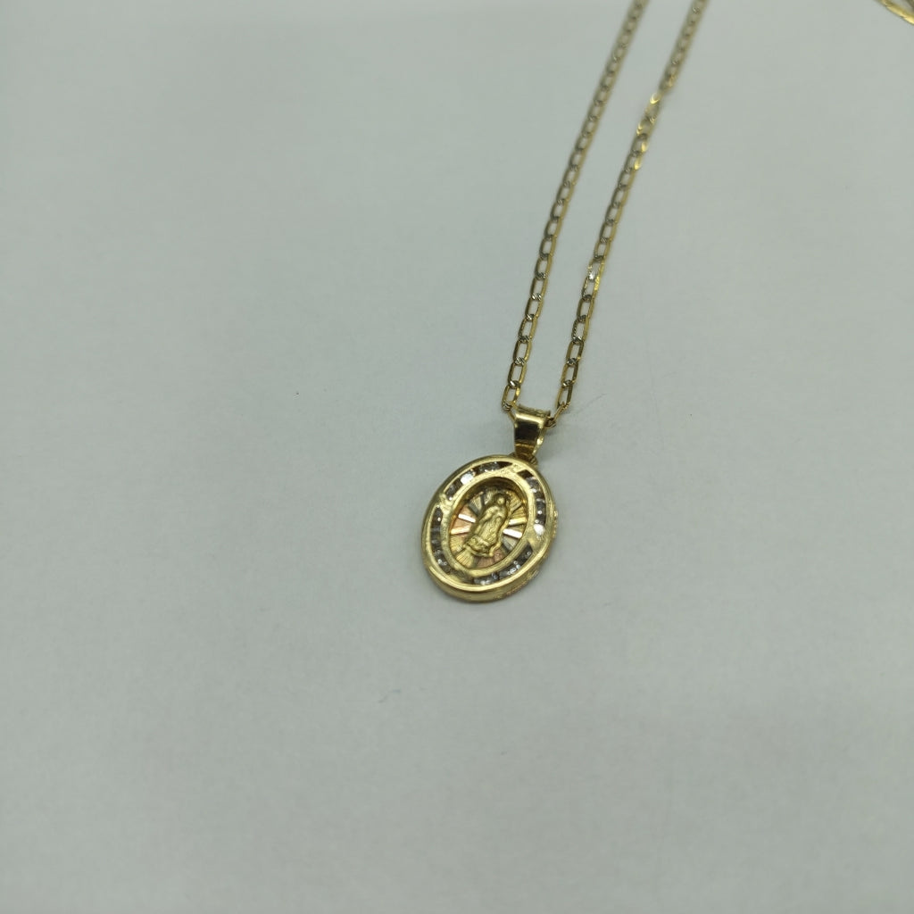 CADENA, MEDALLA RELIGIOSA ORO 14 K 2.1 GRMS (SEMINUEVO)