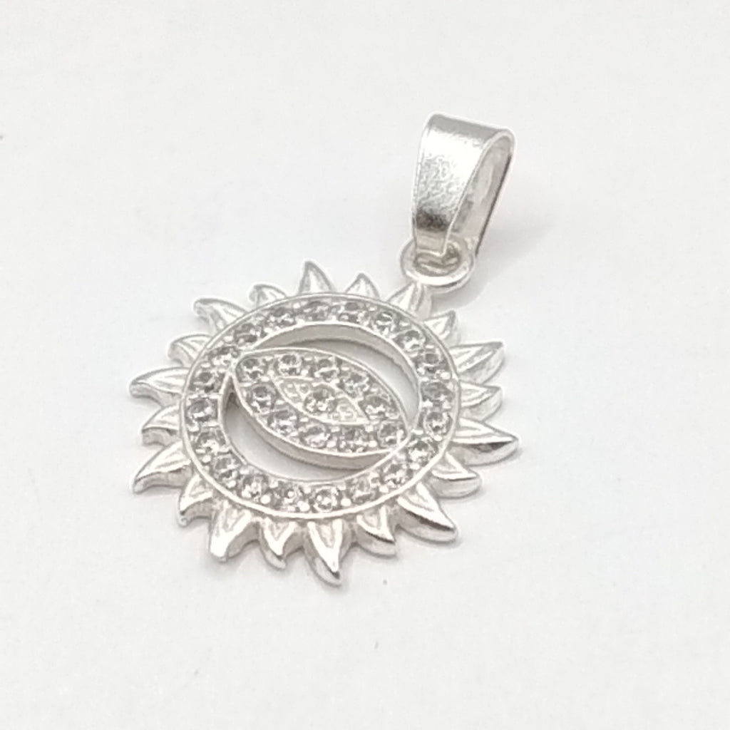 DIJE OJO MAGICO CON CIRCONIAS PLATA .925 1.9 GR (NUEVO)