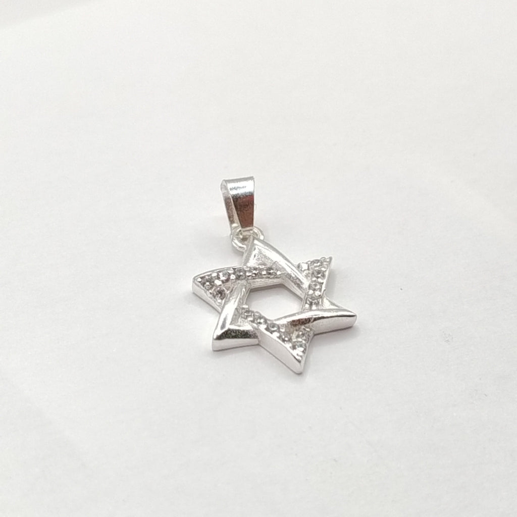 DIJE ESTRELLA DE DAVID C/CIRCONIAS PLATA .925 2.6 GR (NUEVO)