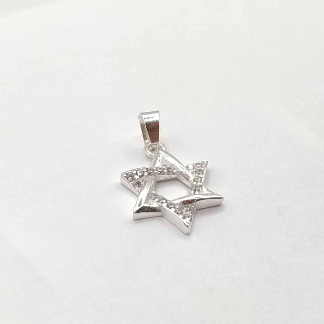 DIJE ESTRELLA DE DAVID C/CIRCONIAS PLATA .925 2.6 GR (NUEVO)