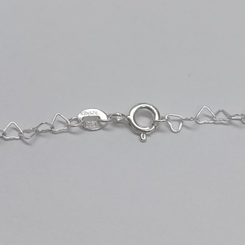 CADENA CORAZONES PLATA .925 55 CM 2.72 GR (NUEVO)