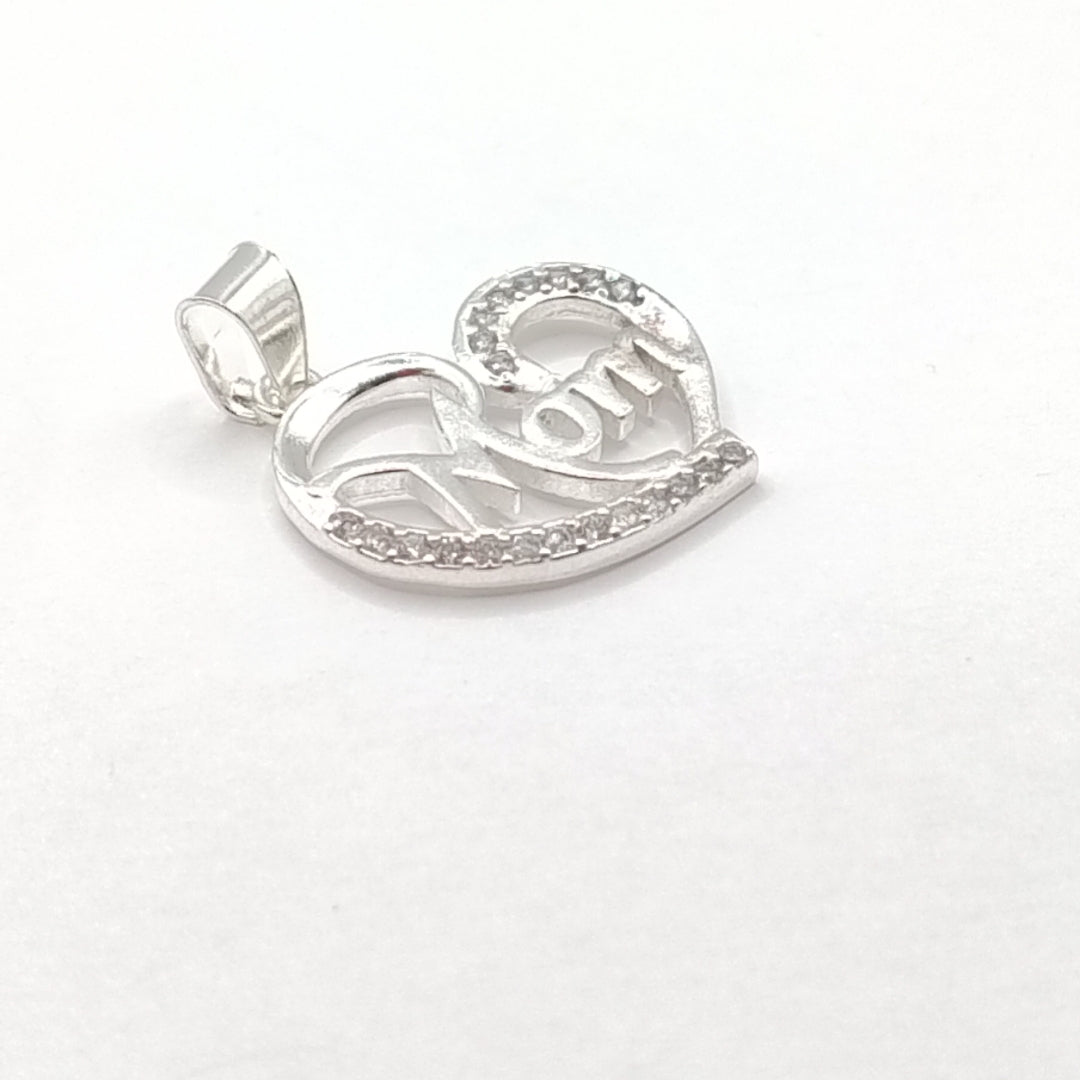 DIJE CORAZON C/CIRCONIAS PLATA .925 3.1 GR (NUEVO)