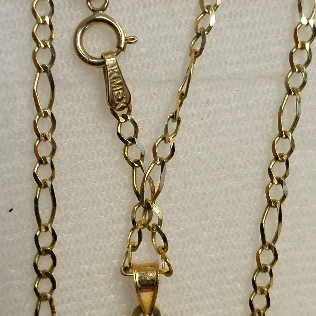 CADENA, MEDALLA RELIGIOSA ORO 10 K 3.4 GRMS (SEMINUEVO)