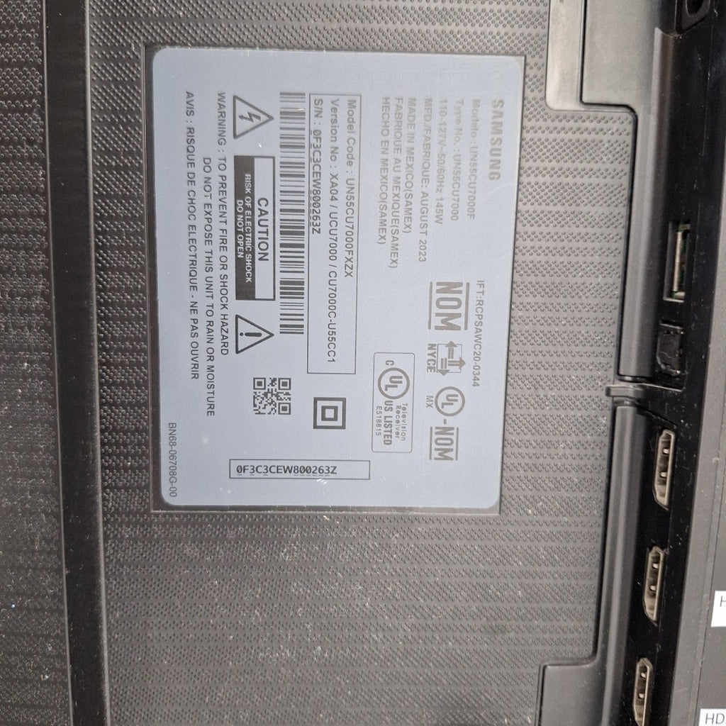 PANTALLA SAMSUNG UN55CU7000F (2023) 55" LED 4K (SEMINUEVO)