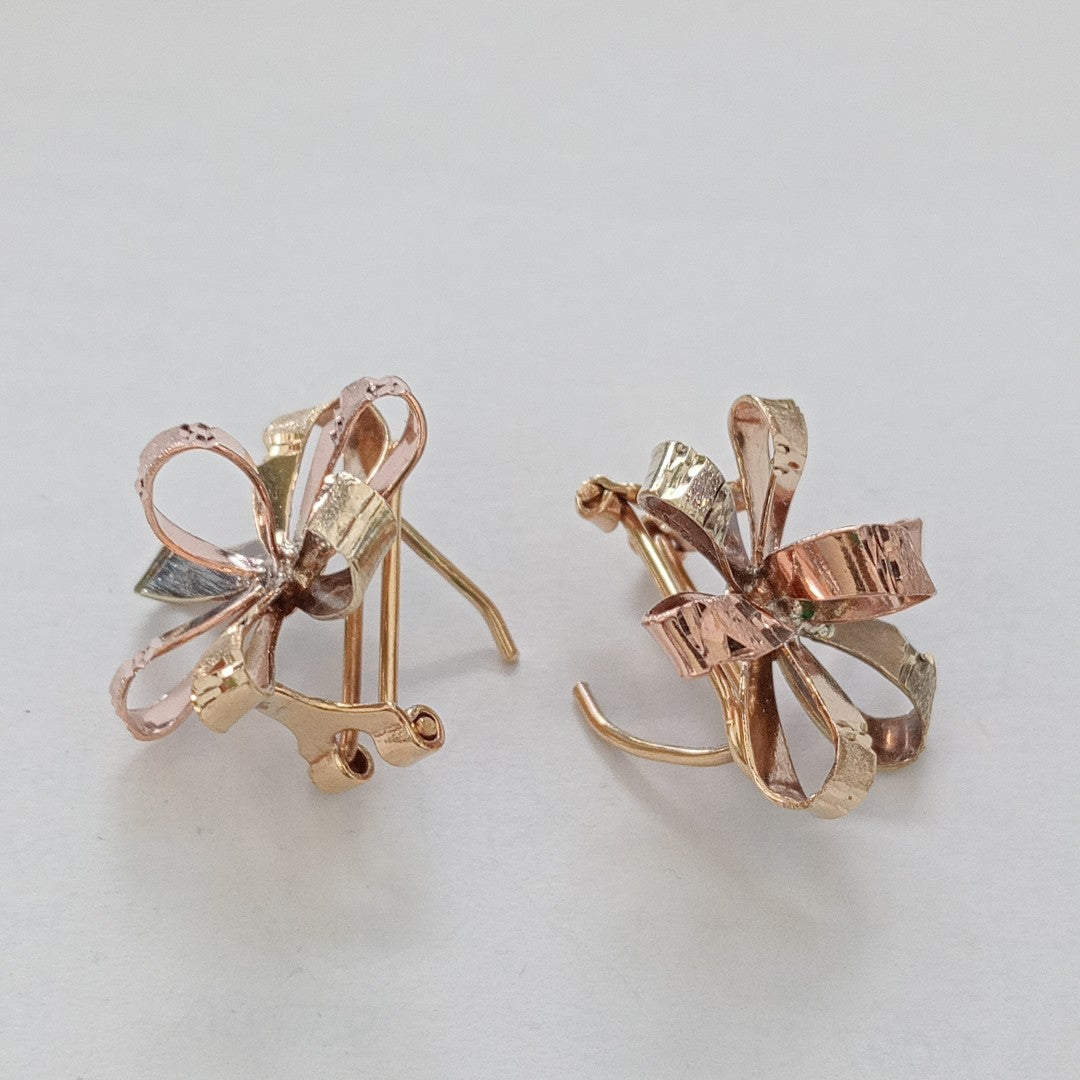 ARETES PAR ORO COMBINADO 10 K 3,80 GRMS (SEMINUEVO)