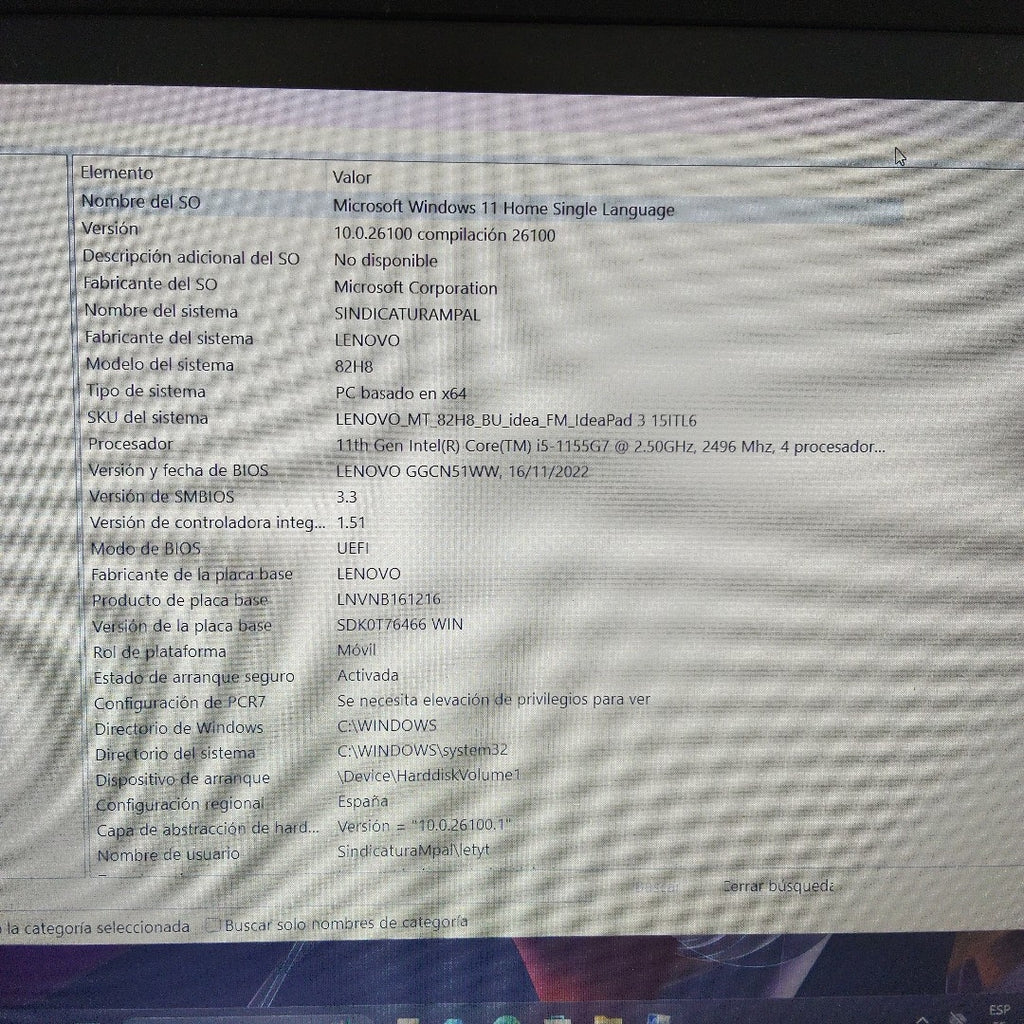 LAPTOP LENOVO IDEAPAD 3 15ITL6 (2023) 256 GB SSD 8 GB RAM (SEMINUEVO)