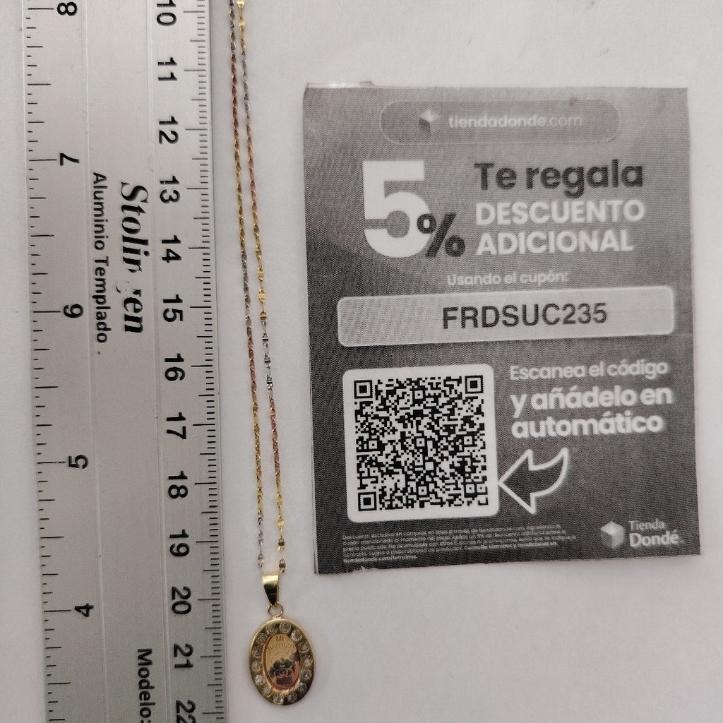 CADENA, MEDALLA RELIGIOSA ORO 10 K 1.5 GRMS (SEMINUEVO)