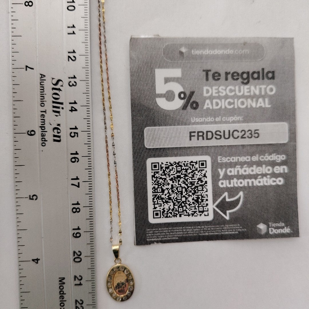 CADENA, MEDALLA RELIGIOSA ORO 10 K 1.5 GRMS (SEMINUEVO)