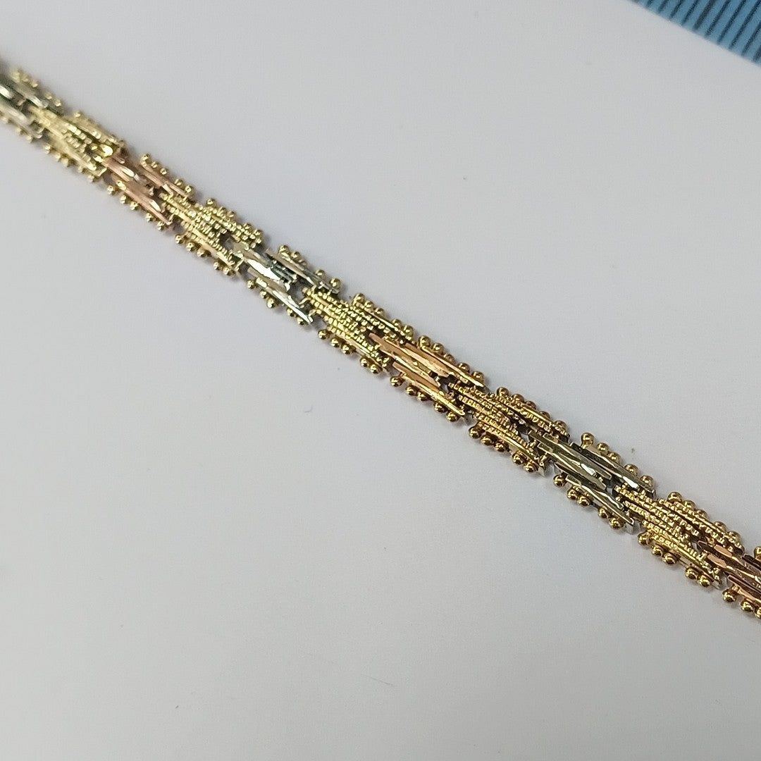 PULSERA ORO, ORO COMBINADO 14 K 12.6 GRMS (SEMINUEVO)