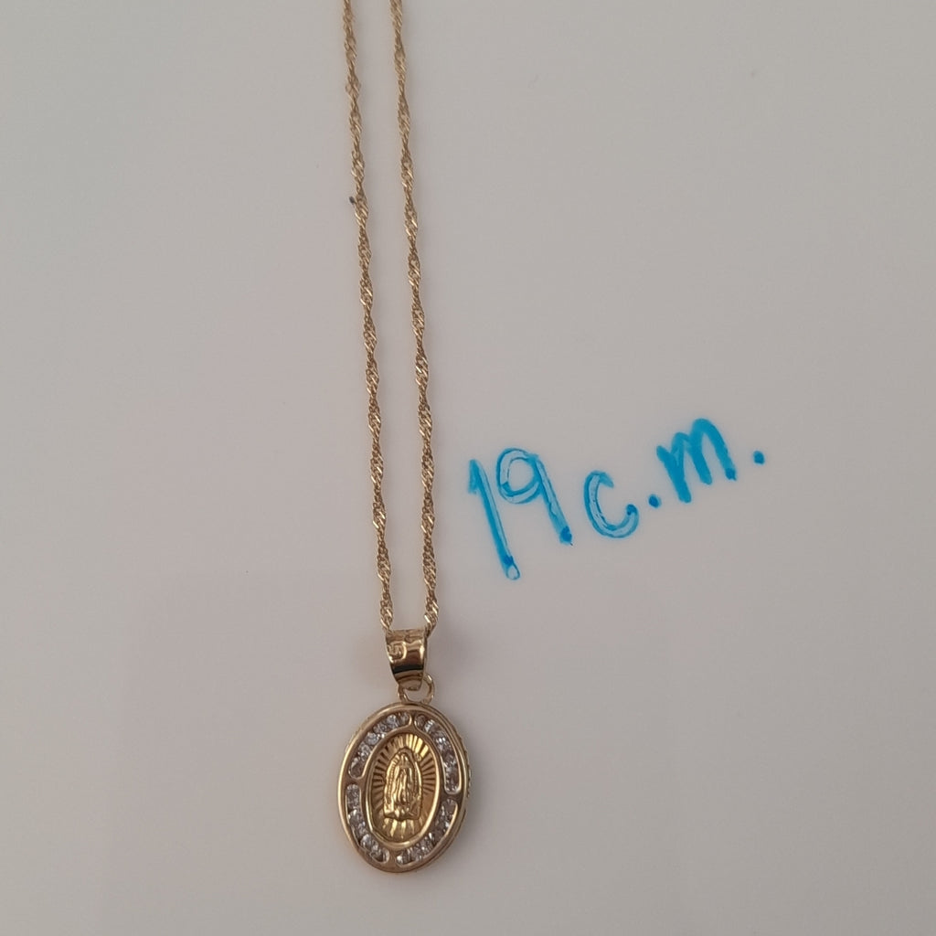 CADENA, MEDALLA RELIGIOSA ORO 10 K 1.1 GRMS (SEMINUEVO)