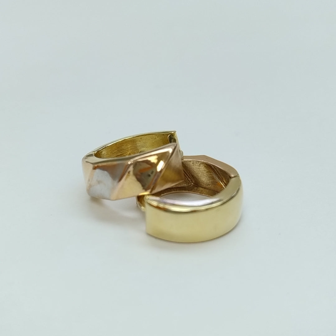 ARRACADAS PAR ORO COMBINADO 14 K 3.4 GRMS (SEMINUEVO)