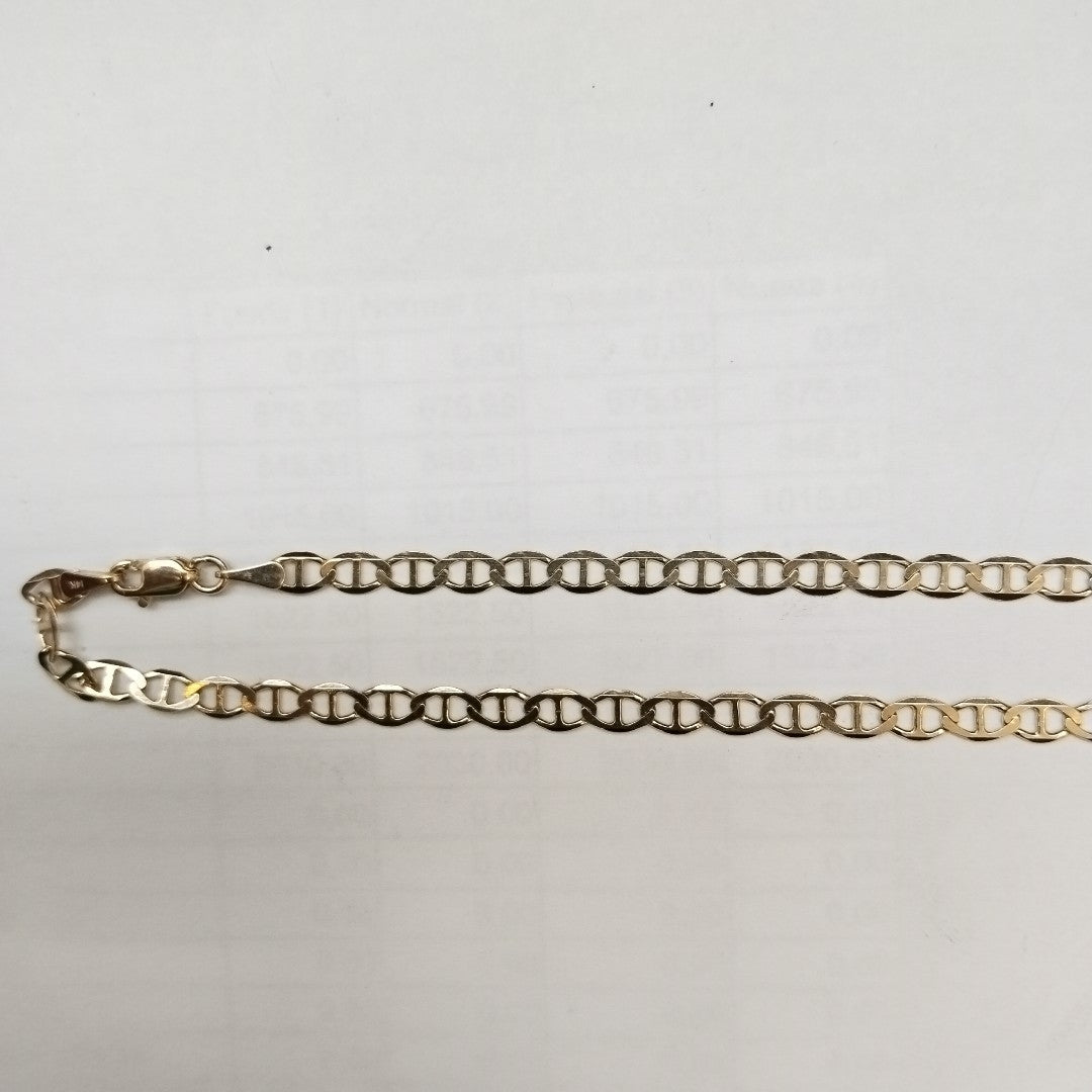 CADENAS TEJIDO MARINERA ORO 14K 50 CM 7.6 GR (NUEVO)