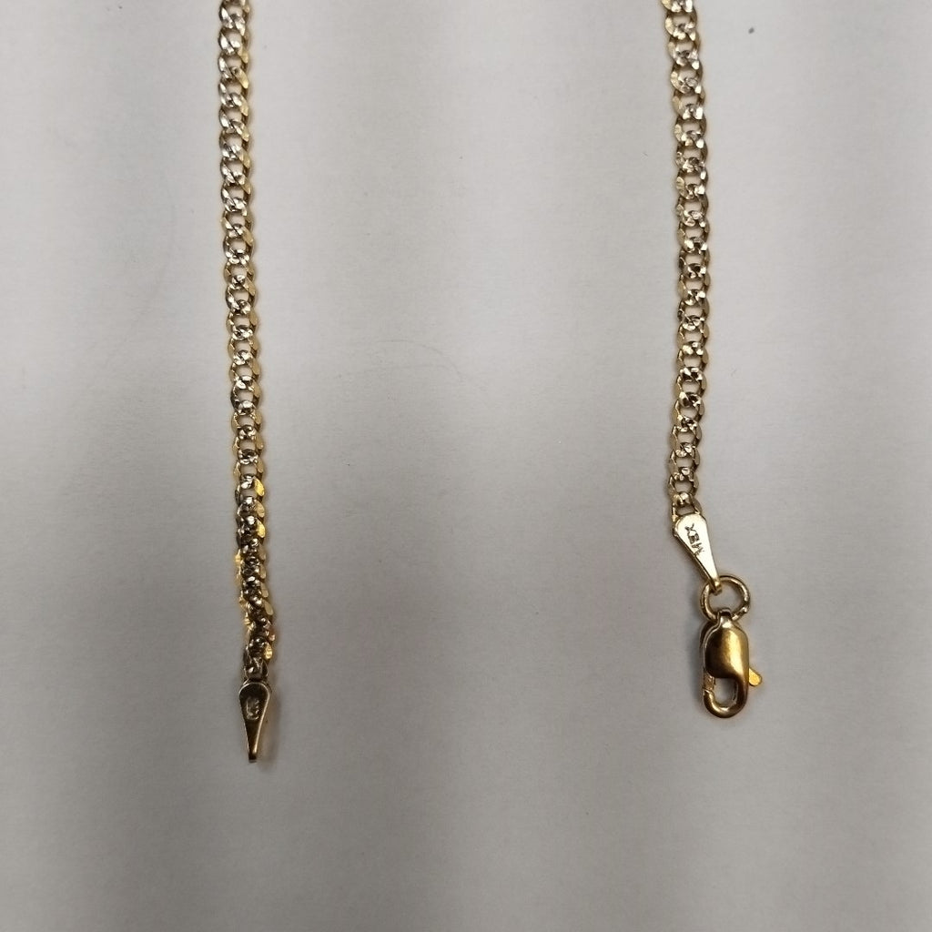 PULSERAS BARBADA DIAMANTADA ORO 14K 18 CM 2.4 GR (NUEVO)