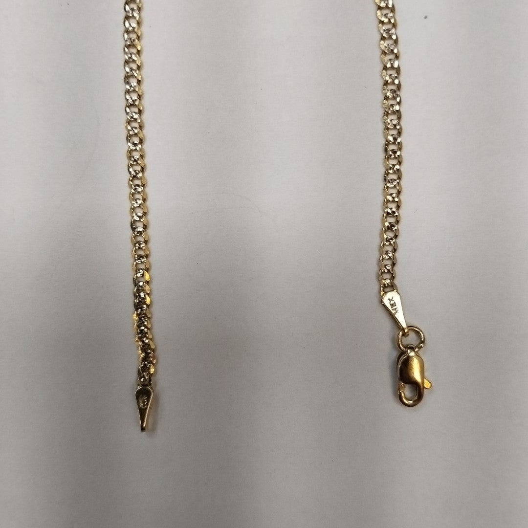 PULSERAS BARBADA DIAMANTADA ORO 14K 18 CM 2.4 GR (NUEVO)