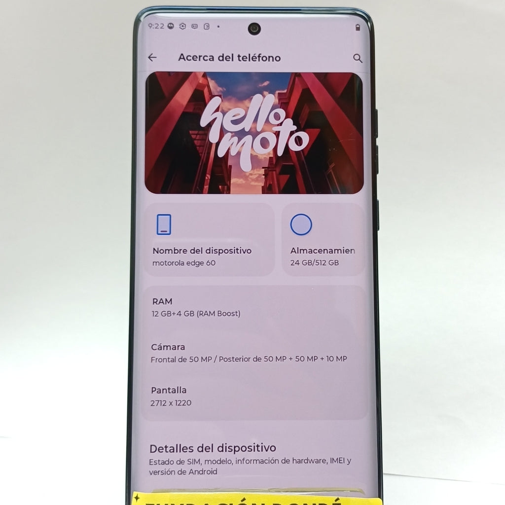 CELULAR MOTOROLA EDGE 60 XT2505-3 (2025) 512 GB 12 GB RAM (SEMINUEVO)