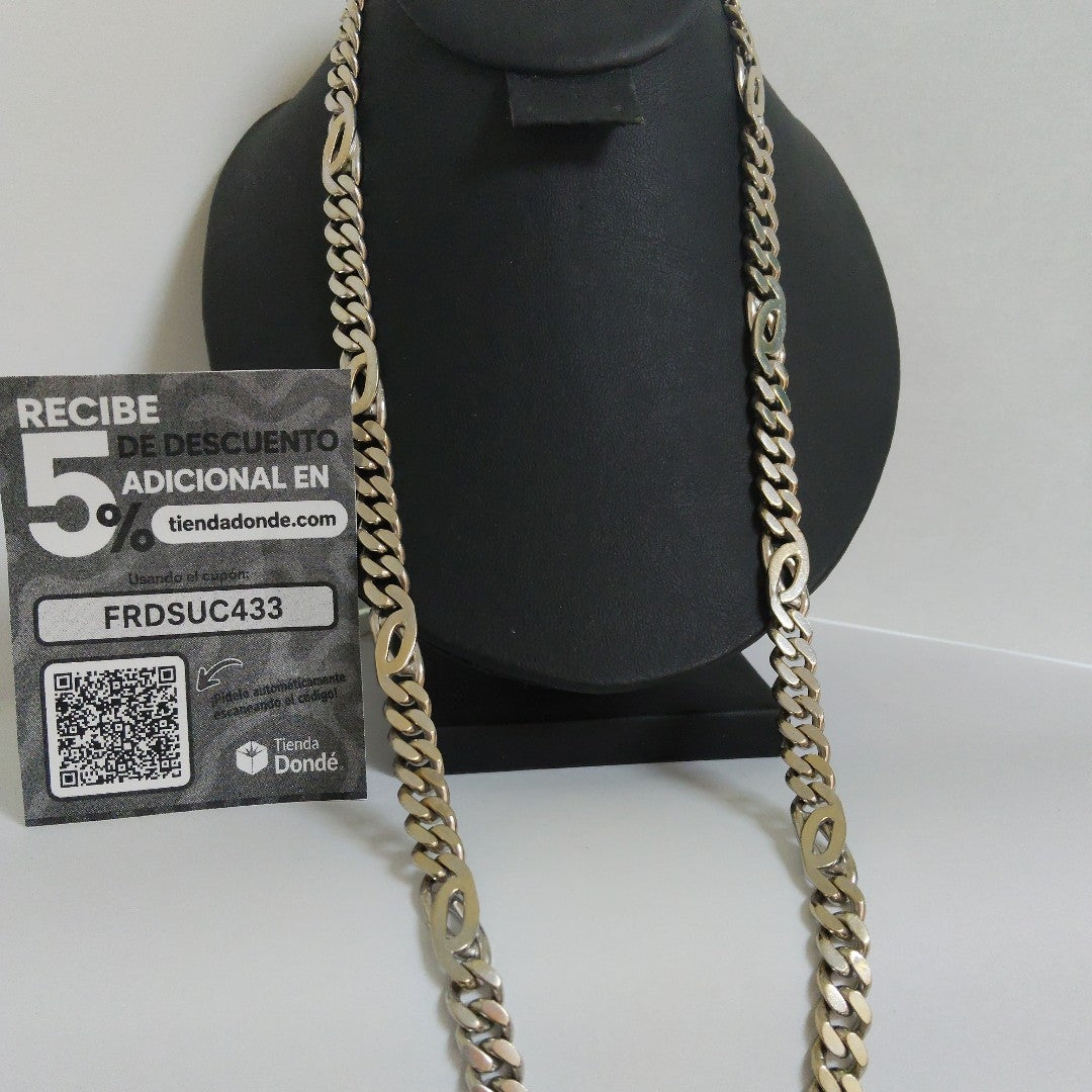 CADENA ORO, ORO BLANCO 18 K 132.7 GRMS (SEMINUEVO)