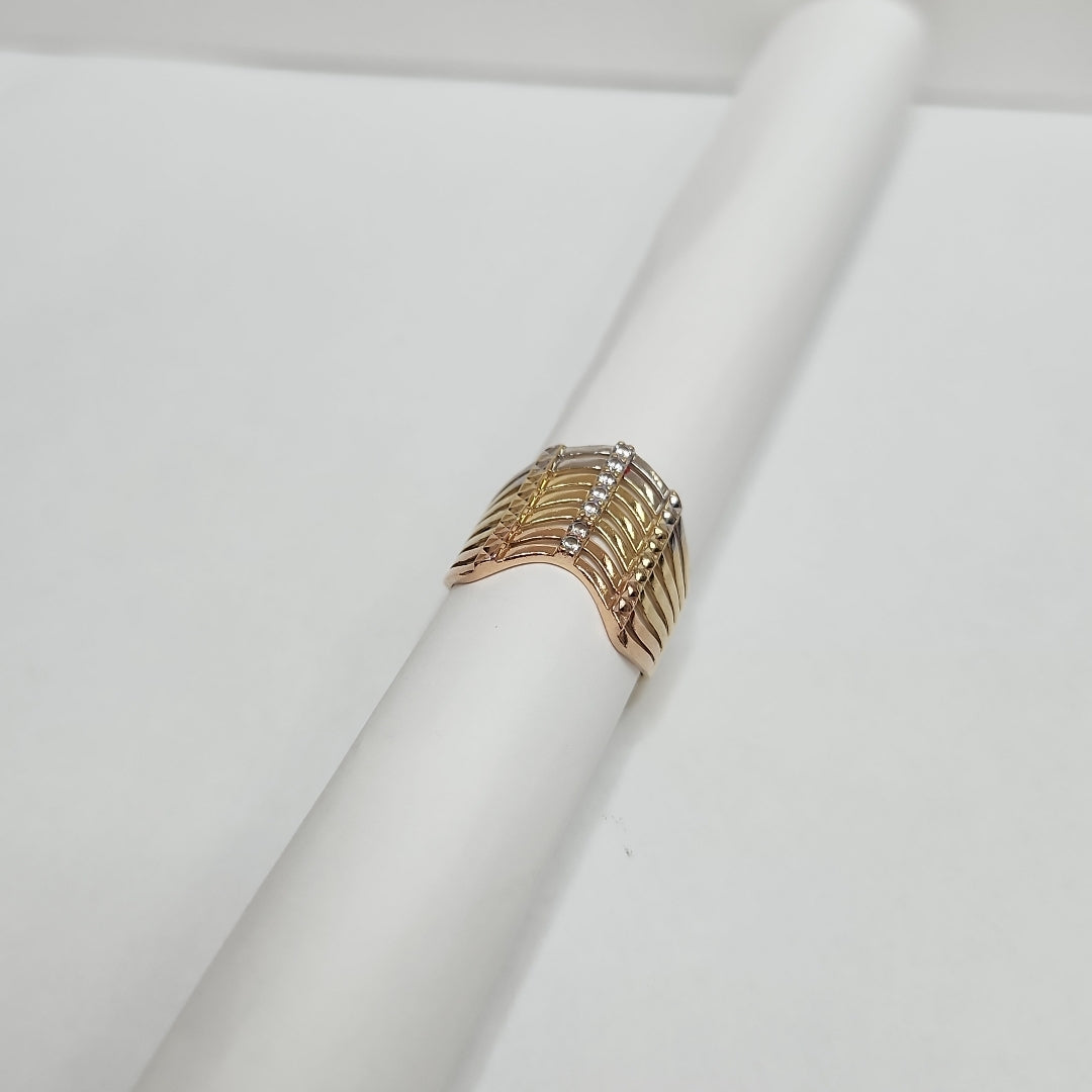 ANILLO ORO, ORO COMBINADO 14 K 4 GRMS (SEMINUEVO)