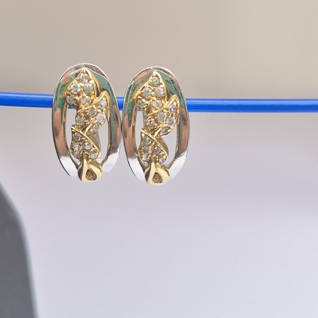 ARETES PAR ORO,ORO BLANCO 14 K 4,60 GRMS (SEMINUEVO)