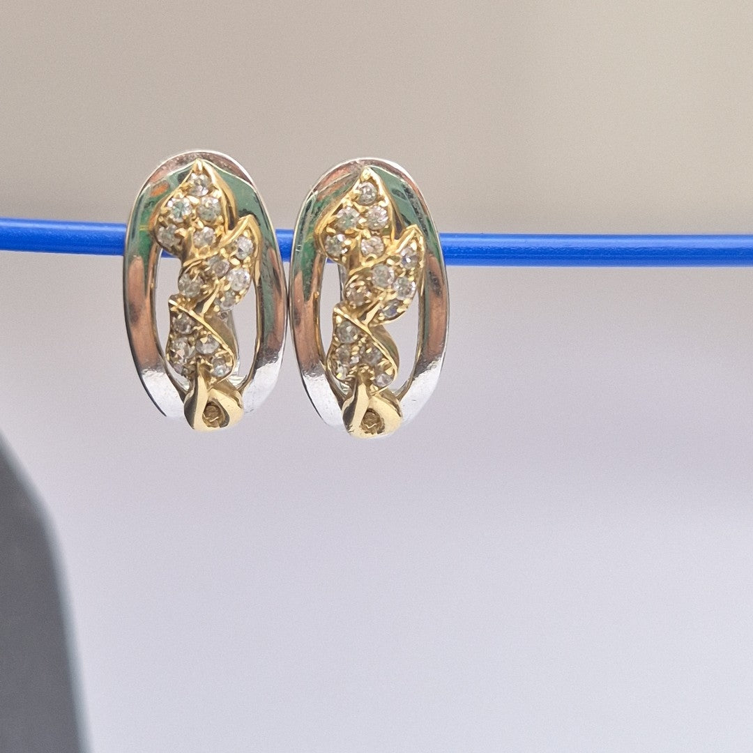 ARETES PAR ORO,ORO BLANCO 14 K 4,60 GRMS (SEMINUEVO)