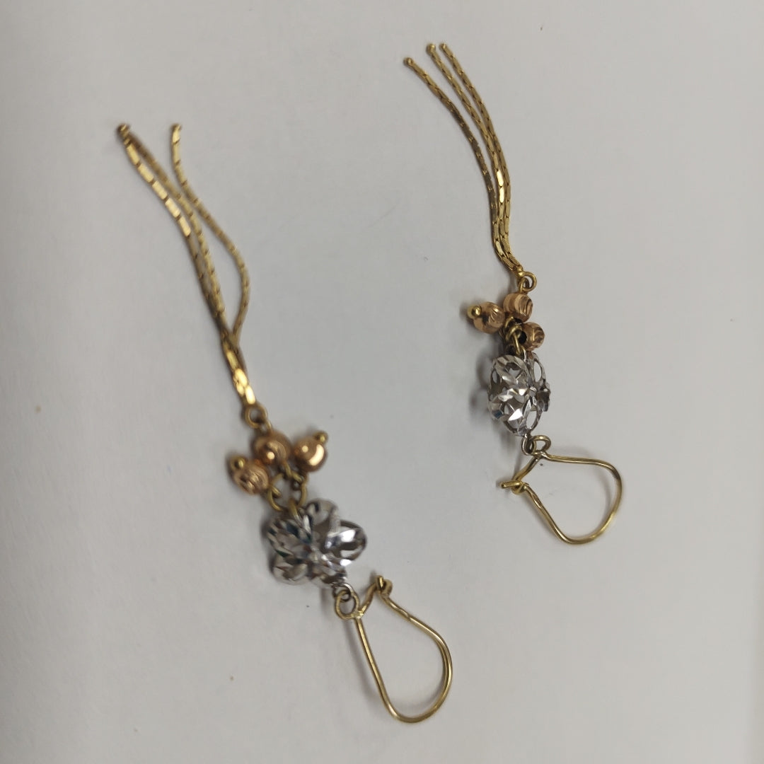 ARETES PAR ORO COMBINADO 14 K 2,00 GRMS (SEMINUEVO)