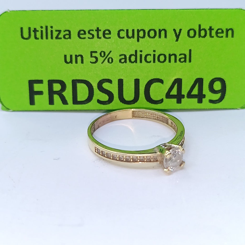 ANILLITO, SOLITARIO ORO 10 K 1.7 GRMS (SEMINUEVO)