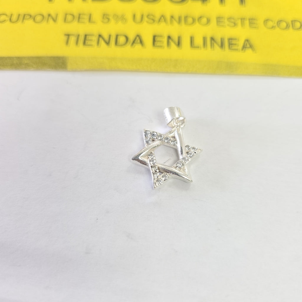 DIJE ESTRELLA DE DAVID C/CIRCONIAS PLATA .925 2.7 GR (NUEVO)
