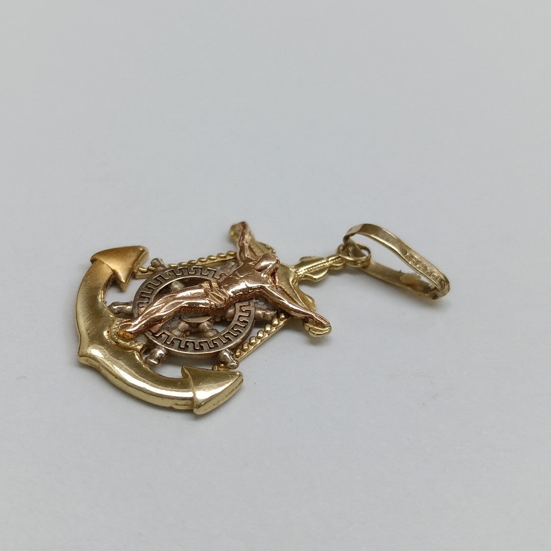 CRISTO EN ANCLA ORO,RODIADO 14 K 2,10 GRMS (SEMINUEVO)