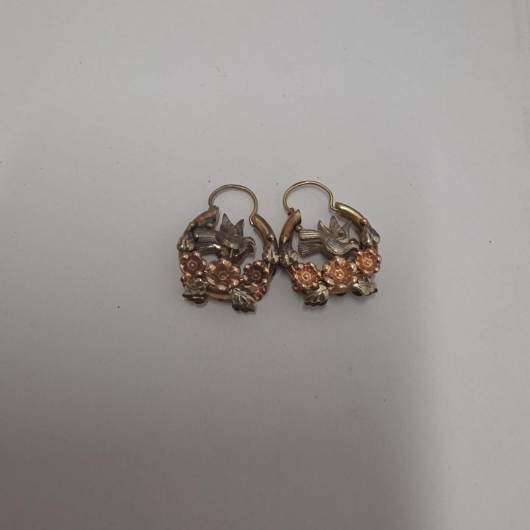 ARETES PAR ORO COMBINADO 10 K 4,80 GRMS (SEMINUEVO)