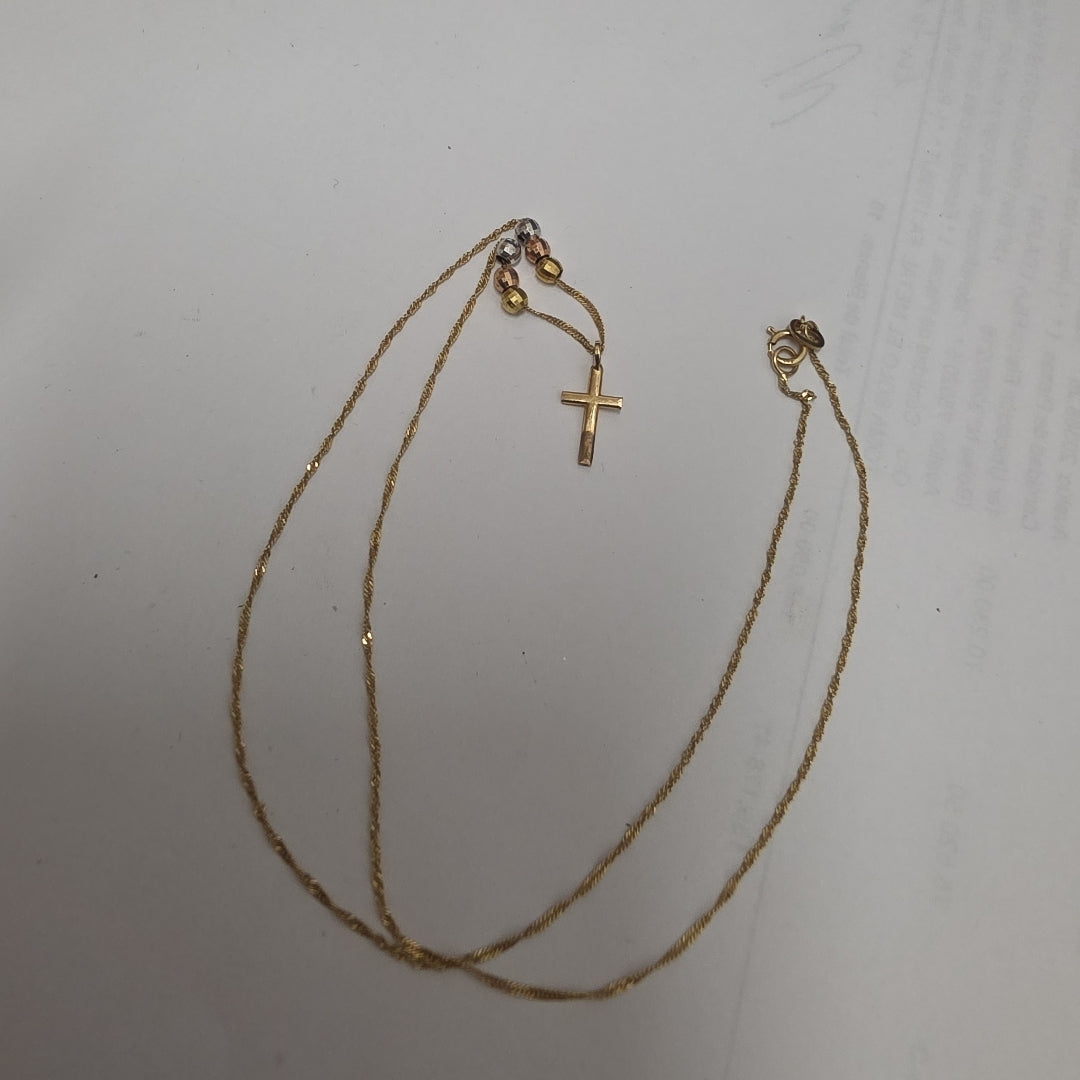 CRUZ,GARGANTILLA ORO COMBINADO 14 K 1,30 GRMS (SEMINUEVO)