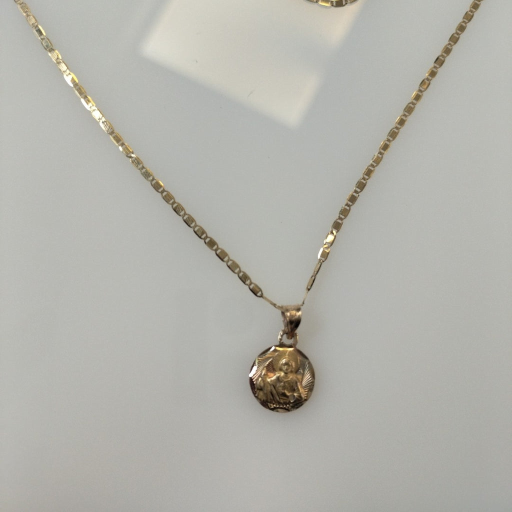 CADENA, MEDALLA RELIGIOSA ORO 14 K 1.9 GRMS (SEMINUEVO)