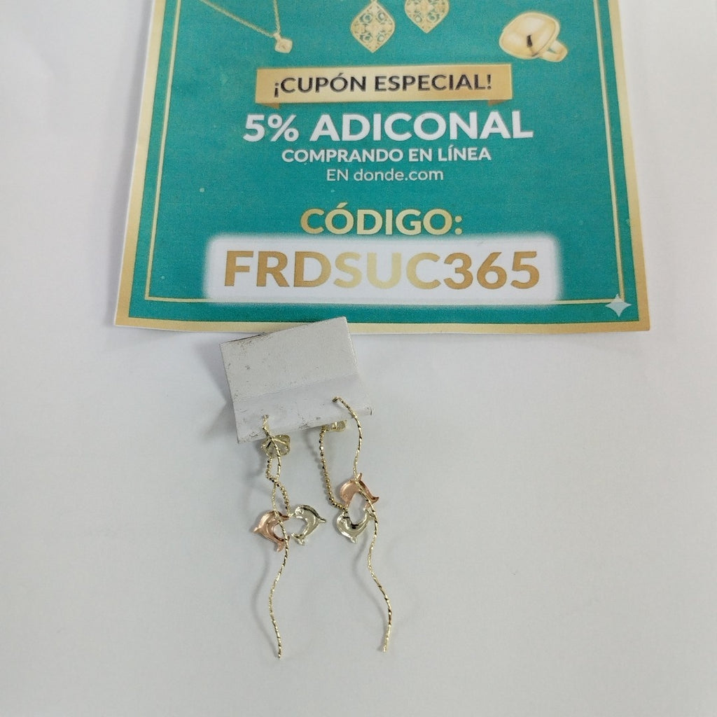 ARETES PAR ORO,ORO COMBINADO 14 K 2,00 GRMS (SEMINUEVO)