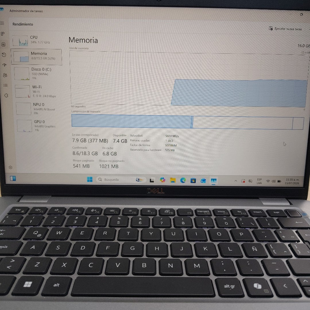 LAPTOP DELL LATITUDE 5450 (2024) 512 GB SSD 16 GB RAM (SEMINUEVO)