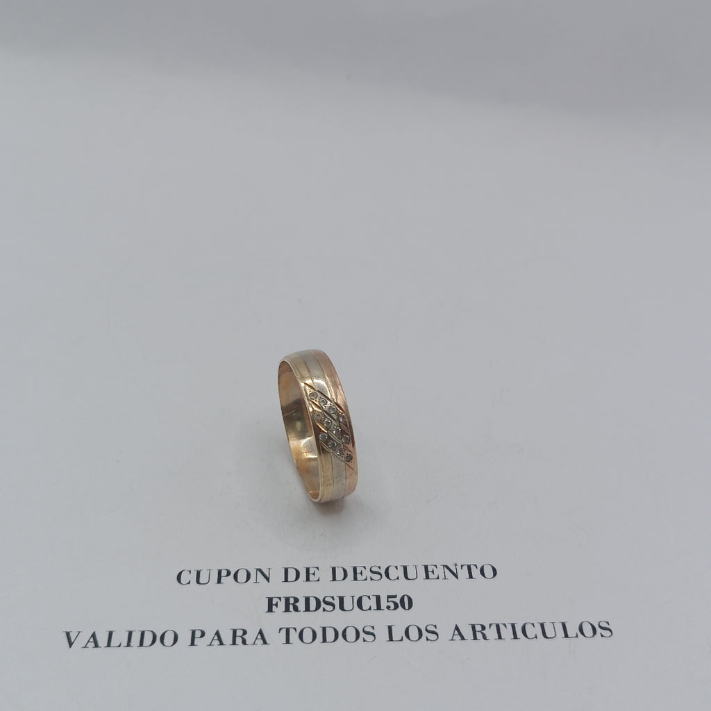 ANILLO ORO COMBINADO 14 K 3.3 GRMS (SEMINUEVO)