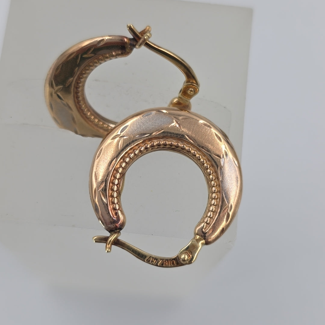 ARRACADAS PAR ORO, ORO COMBINADO 10 K 1.6 GRMS (SEMINUEVO)