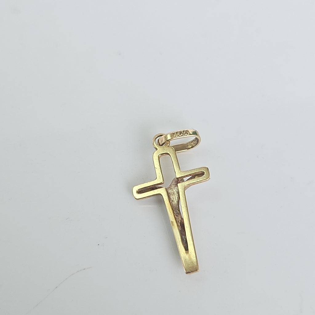 CRUCIFIJO ORO COMBINADO 14 K 0,90 GRMS (SEMINUEVO)