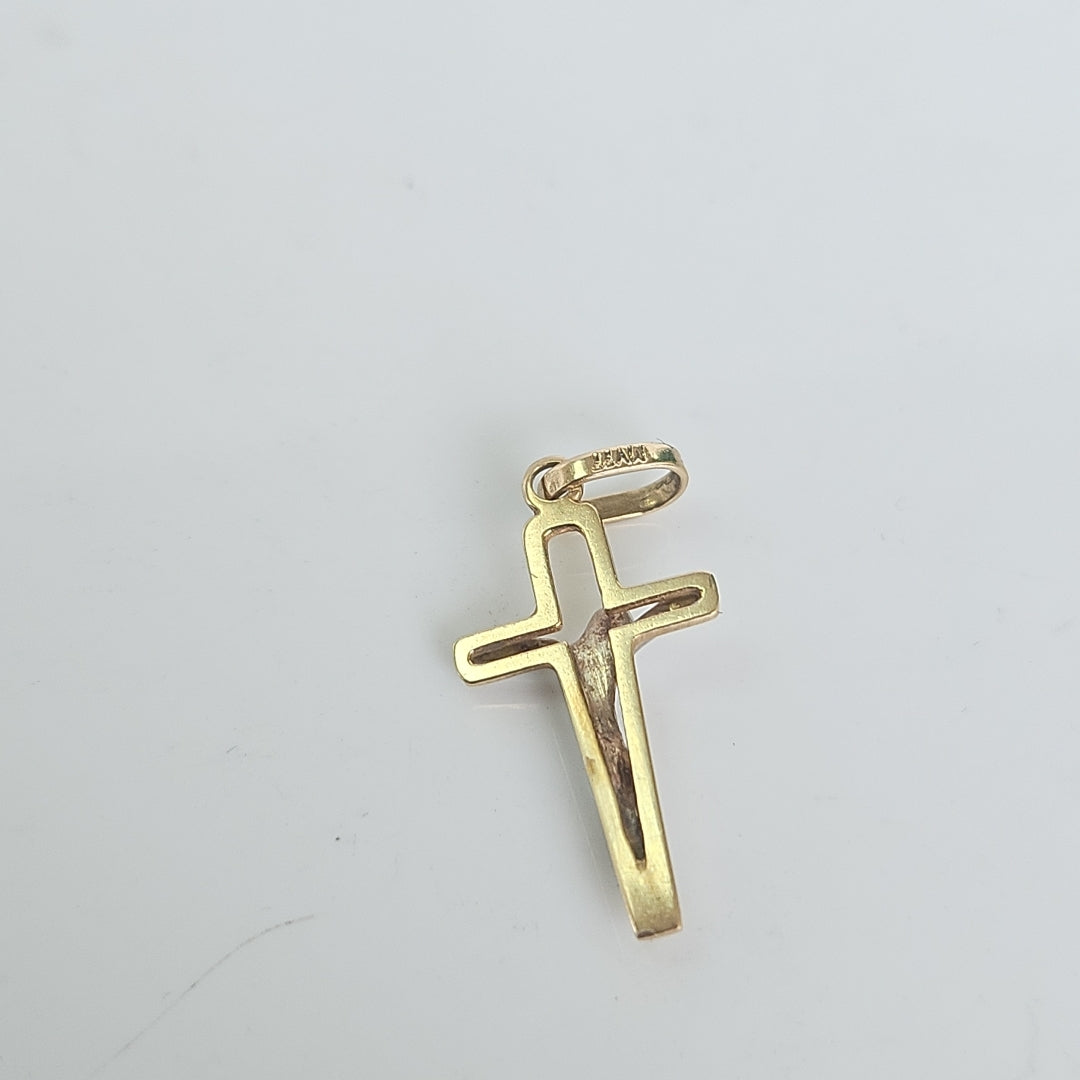 CRUCIFIJO ORO COMBINADO 14 K 0,90 GRMS (SEMINUEVO)