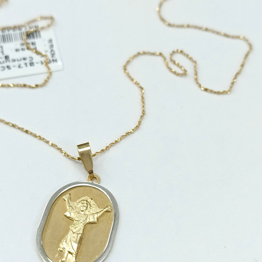 GARGANTILLA, MEDALLA RELIGIOSA ORO 14 K 2 GRMS (SEMINUEVO)